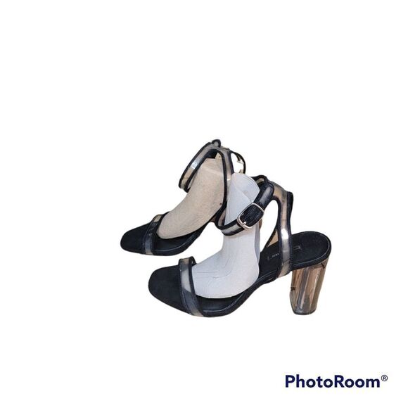 Zara Basic Heeled Sandals with Transparent Heel. Size 40. - Picture 3 of 9